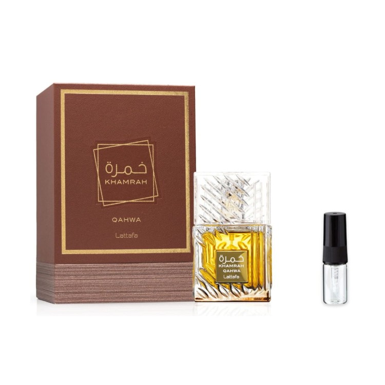 Lattafa Khamrah Qahwa – odlewka perfum EDP unisex z atomizerem