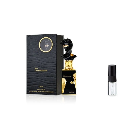 Lattafa His Confession – odlewka perfum EDP męski z atomizerem