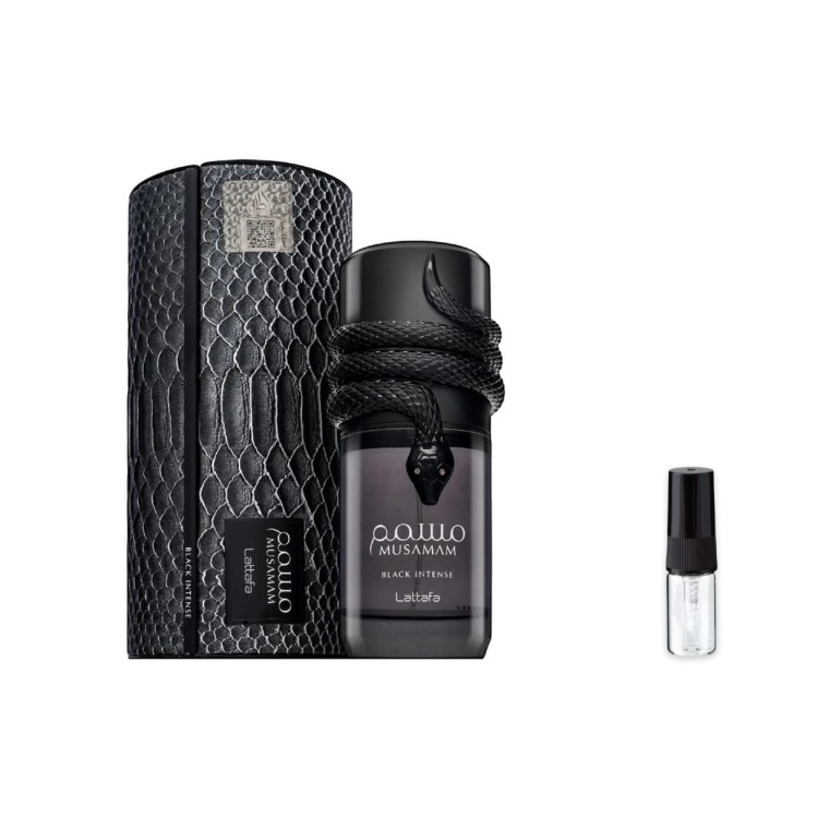 Lattafa Musamam Black Intense – odlewka perfum (EDP) męska z atomizerem