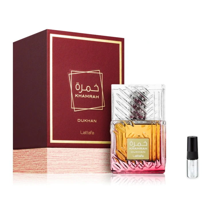 Lattafa Khamrah Dukhan – odlewka perfum EDP unisex z atomizerem