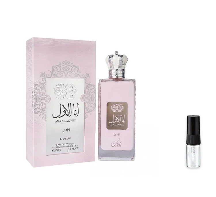 Nusuk Ana Al Awwal Wardi Pink – odlewka perfum EDP damski z atomizerem