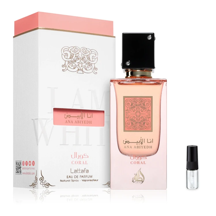 Lattafa Ana Abiyedh Coral – odlewka perfum EDP unisex z atomizerem